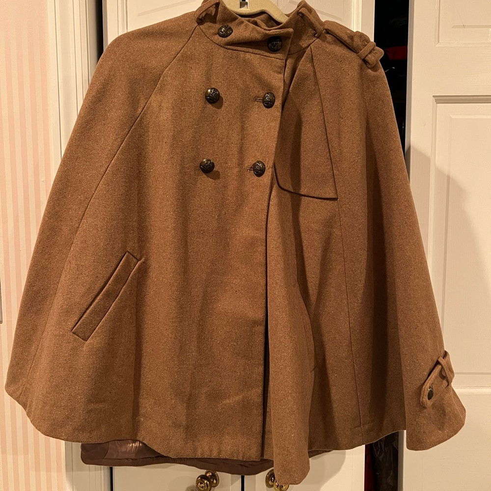 Beige Cape Coat - Picture 1 of 9